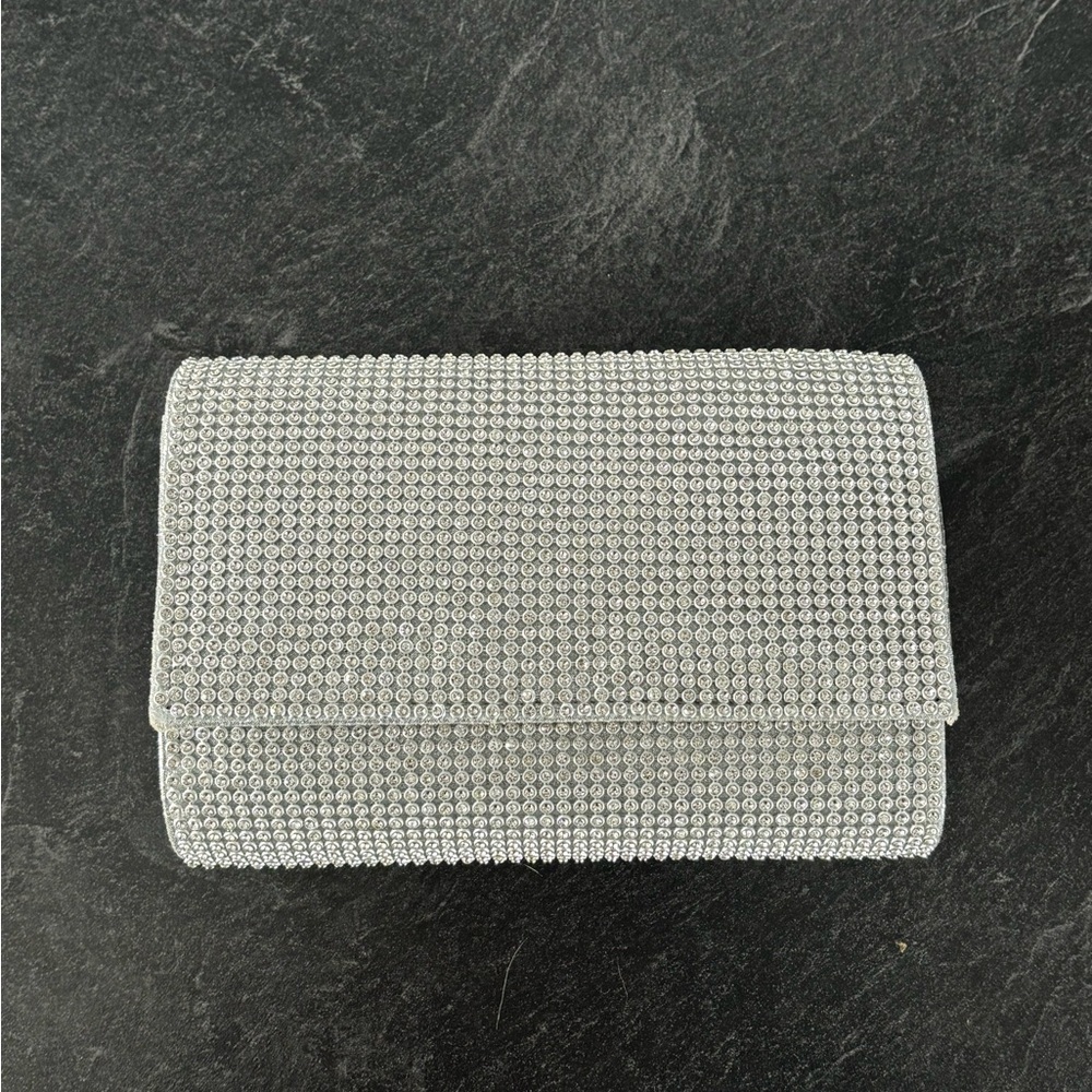Call It Spring Shimmering Silver Clutch